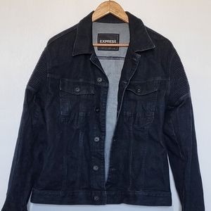 Express navy blue jean jacket L